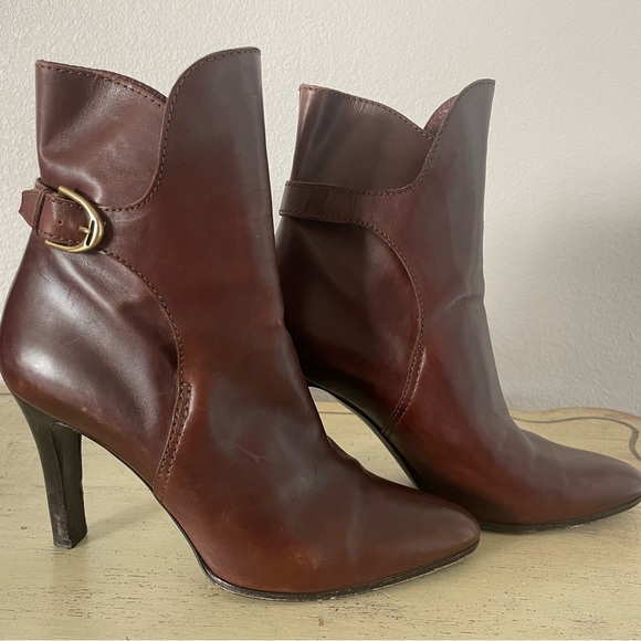 RALPH LAUREN COLLECTION Made in Italy Wrap Ankle Bootie in Brown Size 9 B $1495 - Picture 1 of 9